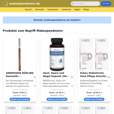 Screenshot makeupandmore.de