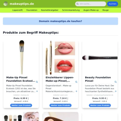 Screenshot makeuptips.de