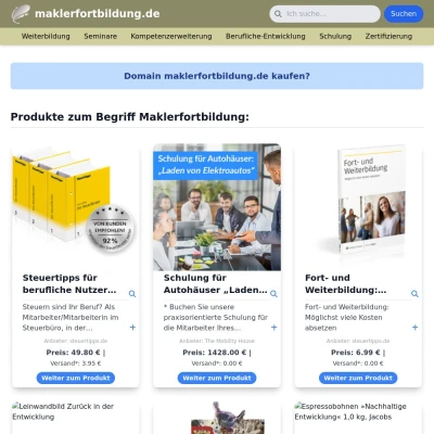 Screenshot maklerfortbildung.de