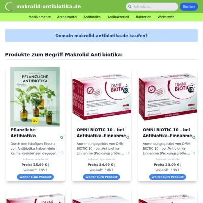 Screenshot makrolid-antibiotika.de