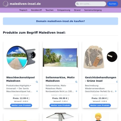 Screenshot malediven-insel.de