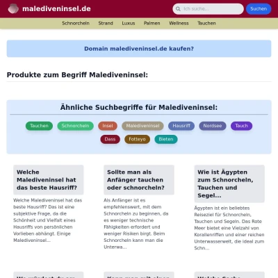 Screenshot malediveninsel.de