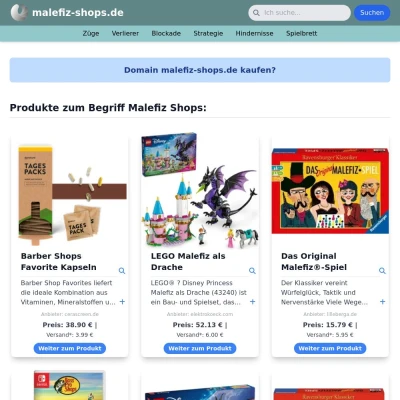 Screenshot malefiz-shops.de