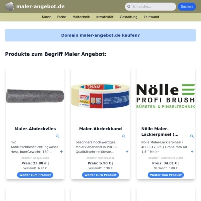 Screenshot maler-angebot.de