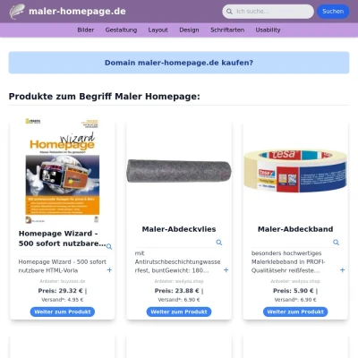 Screenshot maler-homepage.de