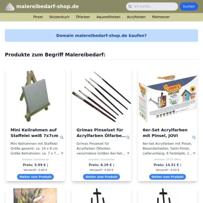 Screenshot malereibedarf-shop.de