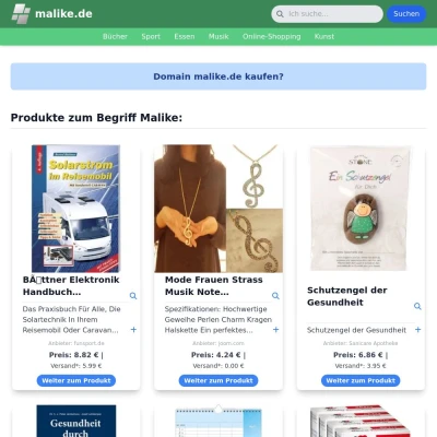 Screenshot malike.de
