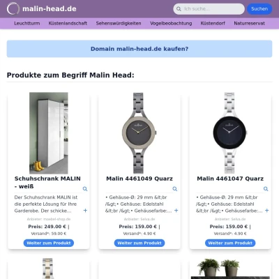 Screenshot malin-head.de