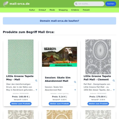 Screenshot mall-orca.de