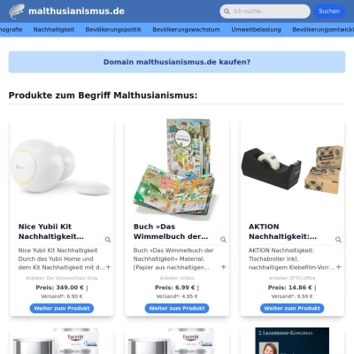 Screenshot malthusianismus.de