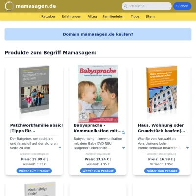 Screenshot mamasagen.de