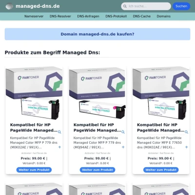 Screenshot managed-dns.de