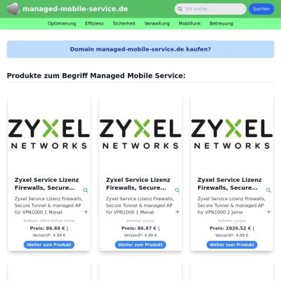 Screenshot managed-mobile-service.de