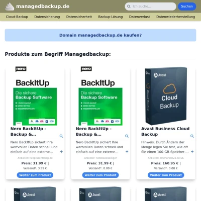 Screenshot managedbackup.de