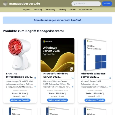 Screenshot managedservers.de