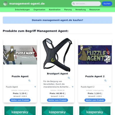 Screenshot management-agent.de