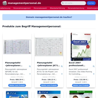 Screenshot managementpersonal.de