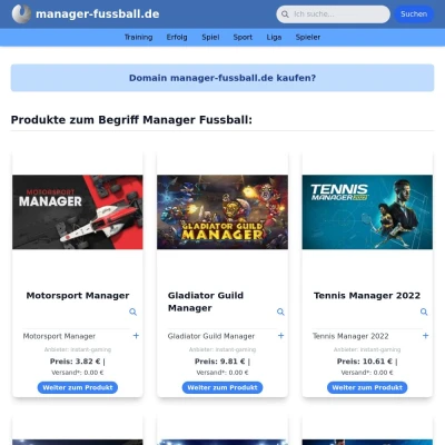 Screenshot manager-fussball.de