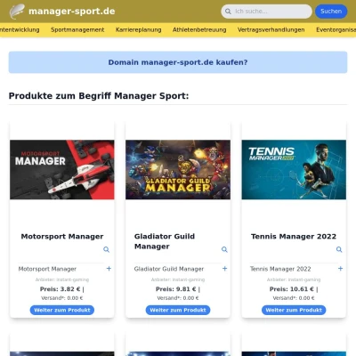 Screenshot manager-sport.de