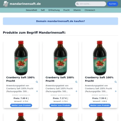 Screenshot mandarinensaft.de