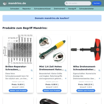 Screenshot mandrins.de