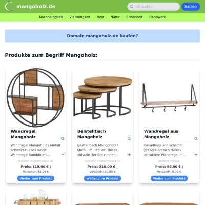 Screenshot mangoholz.de