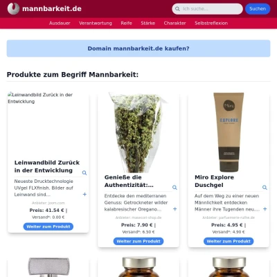 Screenshot mannbarkeit.de