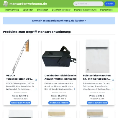 Screenshot mansardenwohnung.de