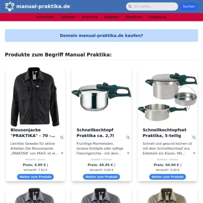 Screenshot manual-praktika.de