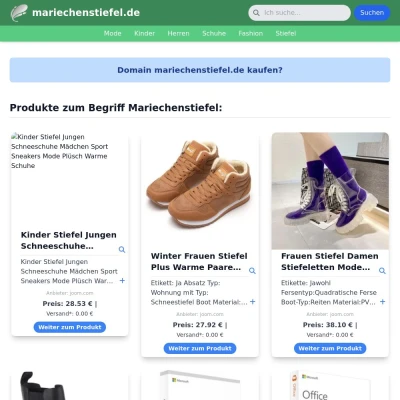 Screenshot mariechenstiefel.de