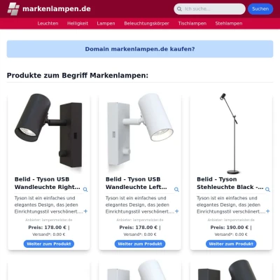 Screenshot markenlampen.de