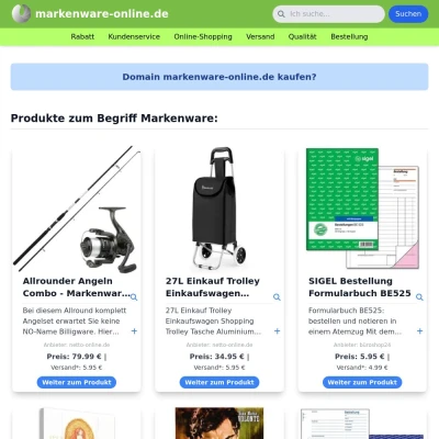 Screenshot markenware-online.de