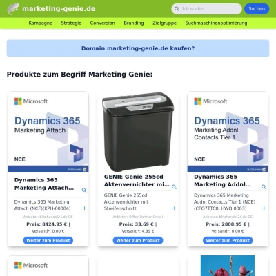 Screenshot marketing-genie.de