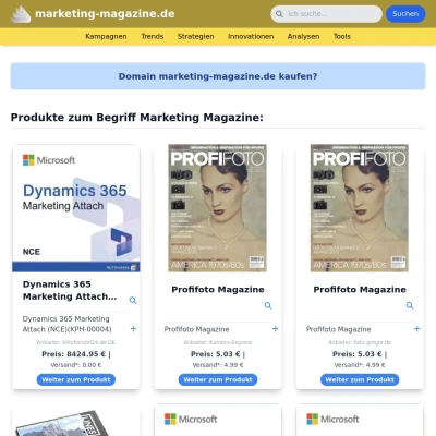 Screenshot marketing-magazine.de