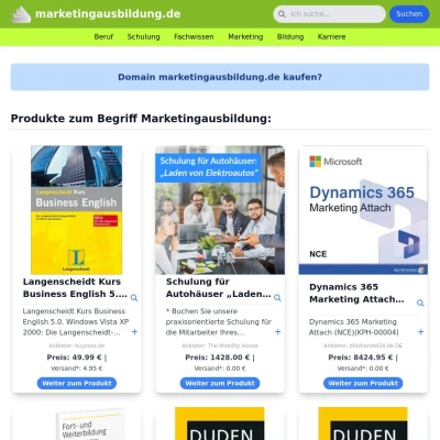 Screenshot marketingausbildung.de