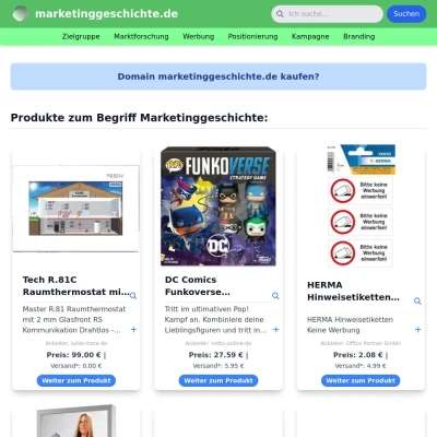 Screenshot marketinggeschichte.de