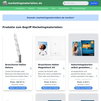 Screenshot marketingmaterialien.de