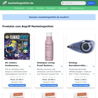 Screenshot marketingmittel.de