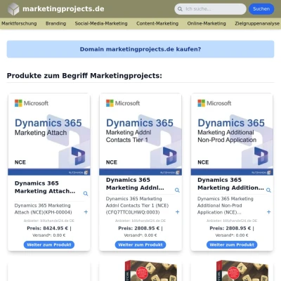 Screenshot marketingprojects.de