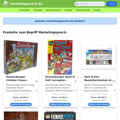 Screenshot marketingsprech.de