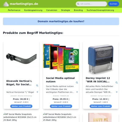 Screenshot marketingtips.de