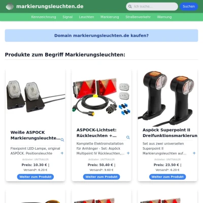 Screenshot markierungsleuchten.de