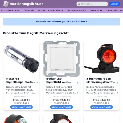 Screenshot markierungslicht.de