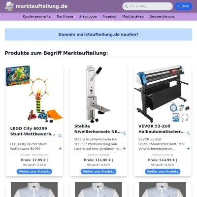 Screenshot marktaufteilung.de