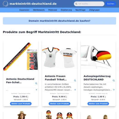 Screenshot markteintritt-deutschland.de