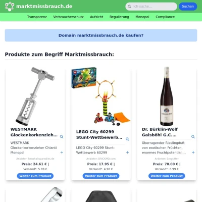 Screenshot marktmissbrauch.de