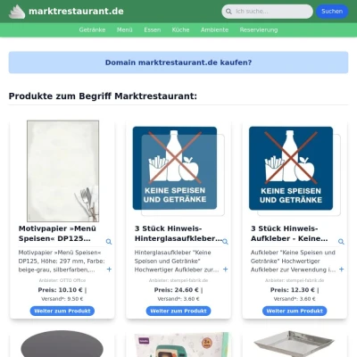 Screenshot marktrestaurant.de