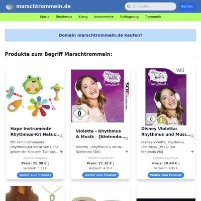 Screenshot marschtrommeln.de