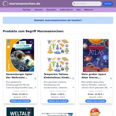 Screenshot marsmaennchen.de