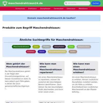 Screenshot maschendrahtzaun24.de